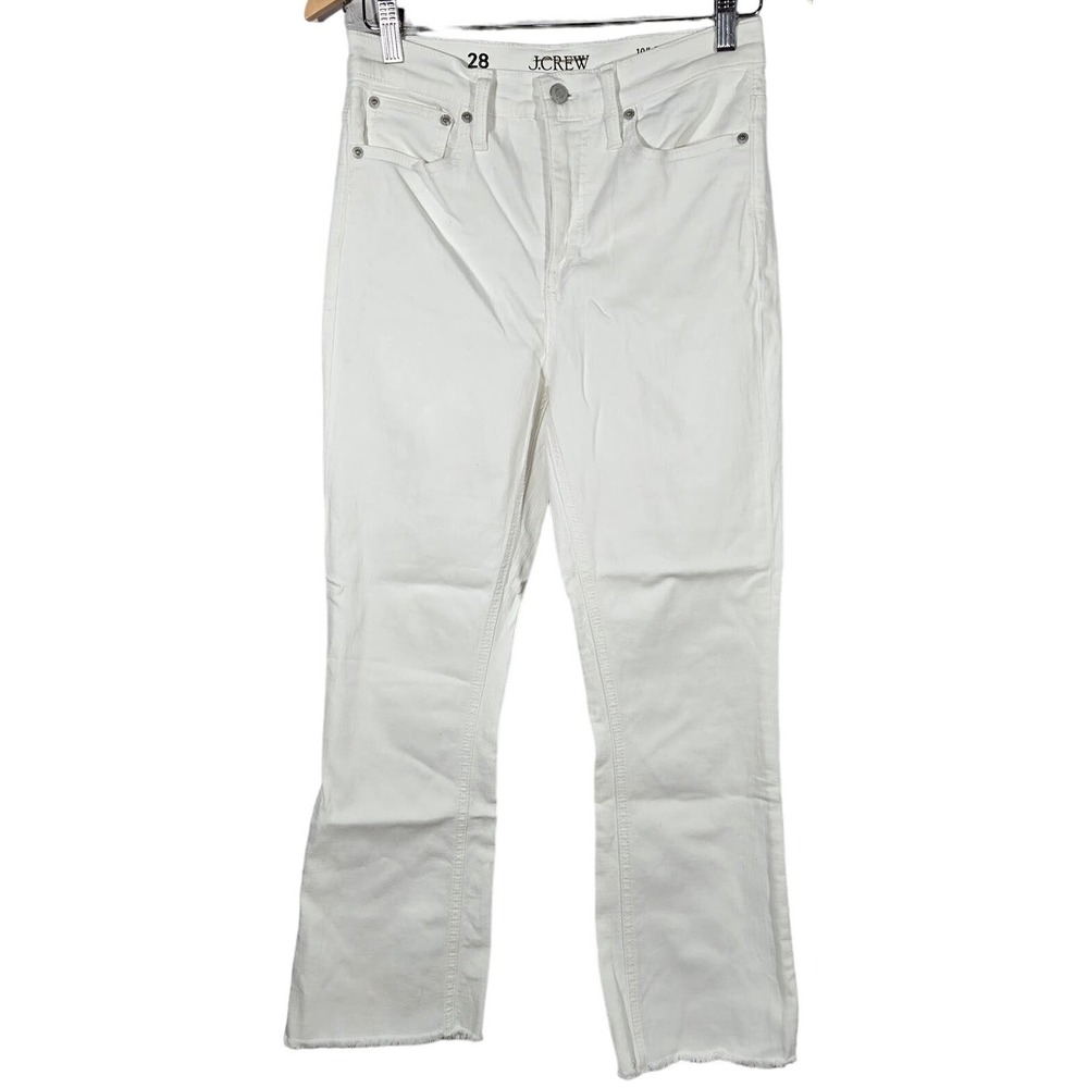 J. Crew 10" demi-boot crop jean in white wash‎ 28